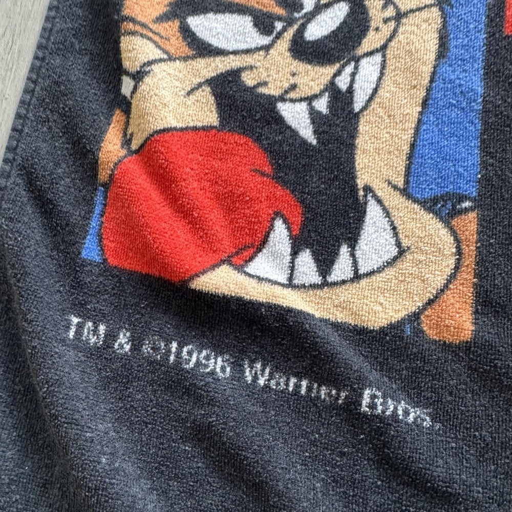 Vintage 1996 Space Jam Warner Bros Beach Towel Tune Squad Daffy Looney Tunes - Picture 3 of 5